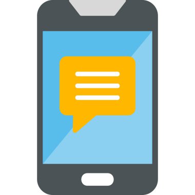 mobile phone with chat message. vector illustration