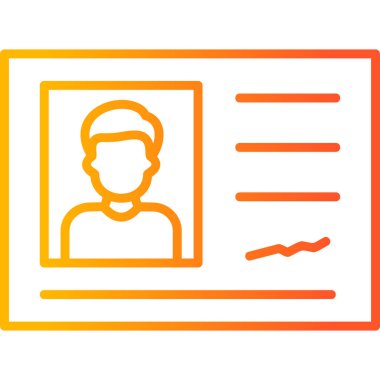 Kimlik kartı simgesi, vektör illüstrasyonu 