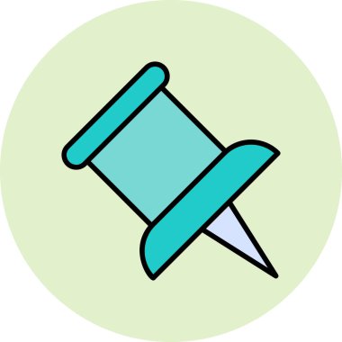 Pin simgesine bas. Basit vektör illüstrasyonu