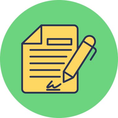 Contract icon, vector illustration simple design