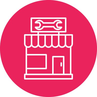 Araba tamirhanesi simgesi, modern tasarım illüstrasyonu