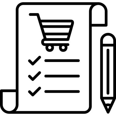 Alışveriş Listesi web simgesi basit illüstrasyon