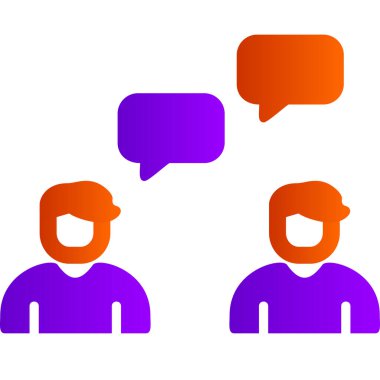 Çalışma sohbeti modern simge, vektör illüstrasyonu