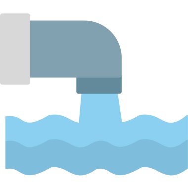 Atık Su, çizgi ikon vektör çizimi