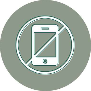 Cep telefonu simgesi engelleniyor. vektör illüstrasyonu