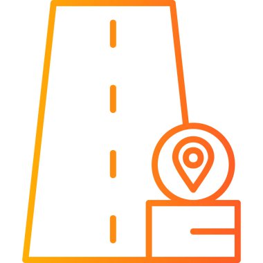 road way and Location pin. web icon simple illustration