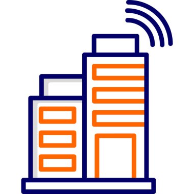 Akıllı şehir. Web simgesi basit tasarım