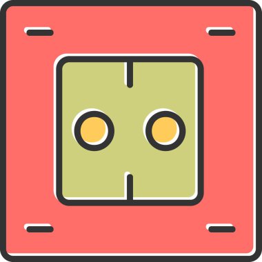 güç soketi simgesi, vektör çizim 