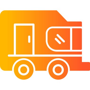 Karavan karavan web simgesi basit illüstrasyon