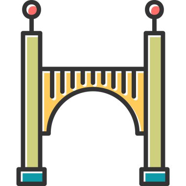 Köprü modern simgesi, vektör illüstrasyonu