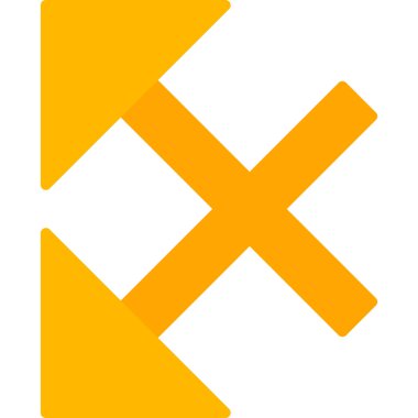 simple and minimalistic vector icon of the intersecting arrows