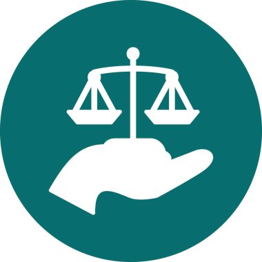 Adalet ve hukuk kavramının vektör simgesi 