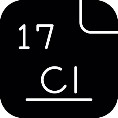 Klor, kimyasal element, ağ basit illüstrasyon