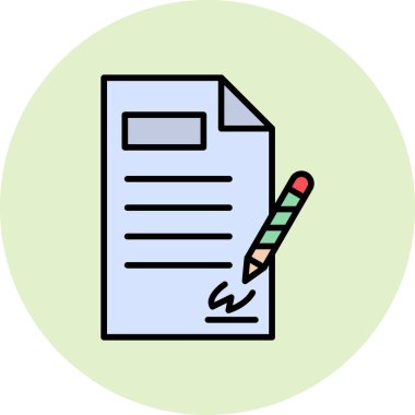 Contract icon, vector illustration simple design