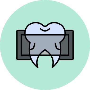 Diş X-Ray modern simgesi, vektör illüstrasyonu