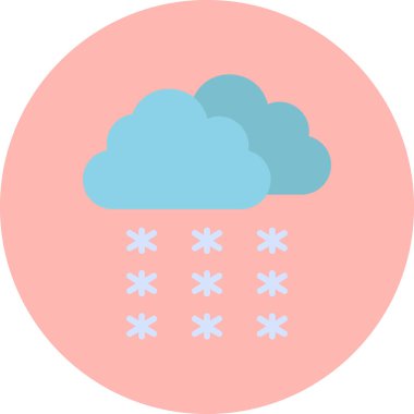 Kar yağışı. Web simgesi basit tasarım