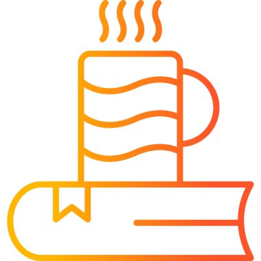 Çay kitabı simgesi, modern tasarım illüstrasyonu