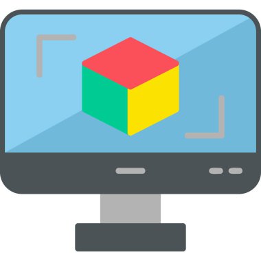 3d düz vektör simgesi