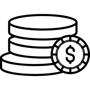 Bozuk paralar düz tasarım vektör çizimi