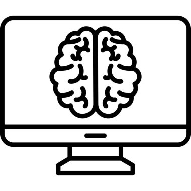 Beyin. Web simgesi basit illüstrasyon