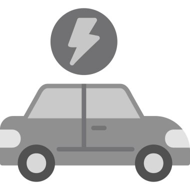 Electric Car modern simgesi, vektör illüstrasyonu