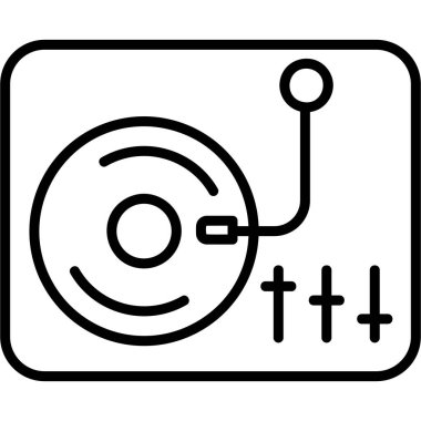 Müzik çalarının vinil Turntable resimleme simgesi 