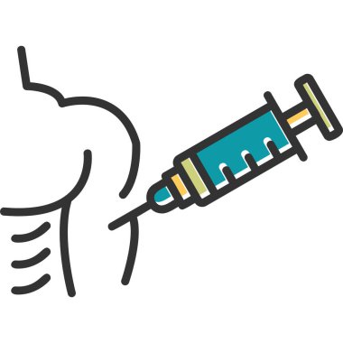 Aşı Aşılama Ağı simgesi basit illüstrasyon