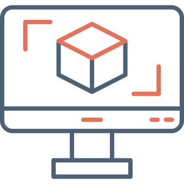 3d düz vektör simgesi