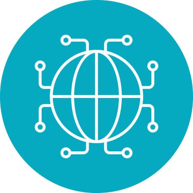 Digtal Dünyası. Web simgesi basit illüstrasyon