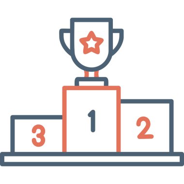 Şampiyon ikonu kupa ile, ağ basit illüstrasyon