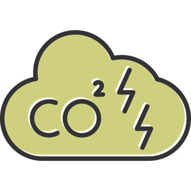 Karbondioksit ikonu, modern tasarım illüstrasyonu