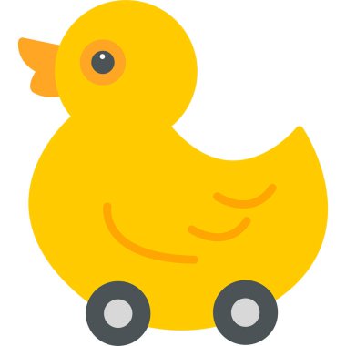 oyuncak ördek simgesi, vektör illüstrasyonu   