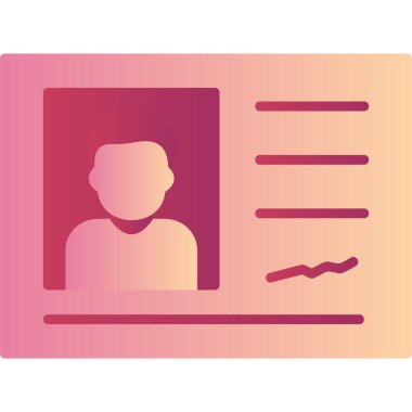 Kimlik kartı simgesi, vektör illüstrasyonu 