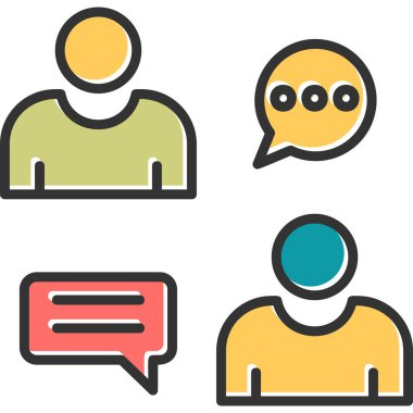 Konuş. Web simgesi basit illüstrasyon