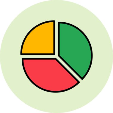Pasta grafiği simgesi. düz tasarım biçimi. 