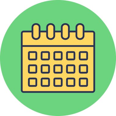 Takvim simgesi, vektör illüstrasyonu basit tasarım