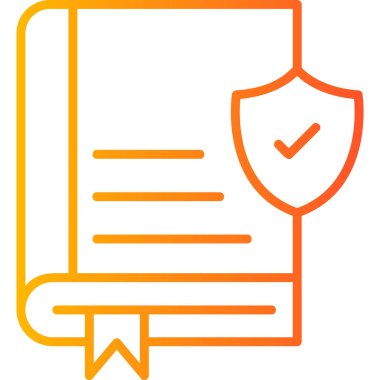 Kitap güvenliği simgesi, modern tasarım illüstrasyonu