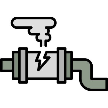 Gaz Sızıntısı vektör illüstrasyonu