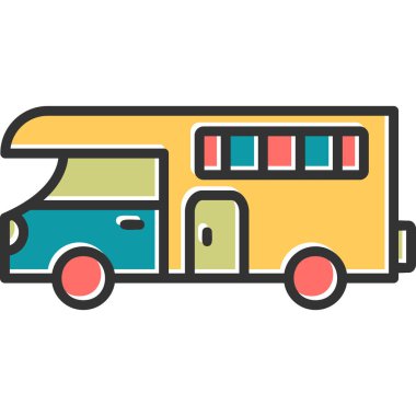 Karavan karavan web simgesi basit illüstrasyon