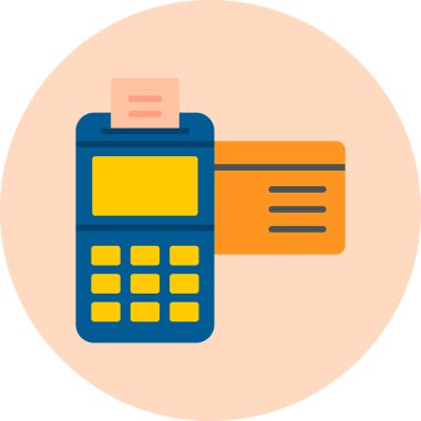 Kredi Kartı Makinesi. Web simgesi basit tasarım