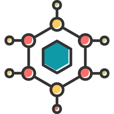 Molekül. Web simgesi basit tasarım