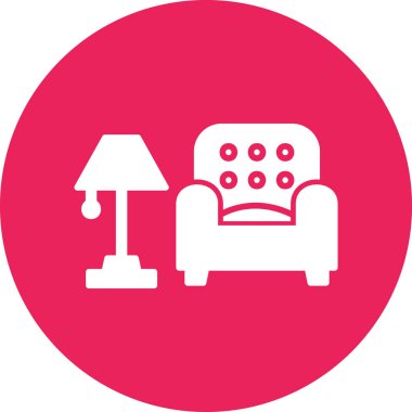 İç tasarım simgesi, modern tasarım illüstrasyonu