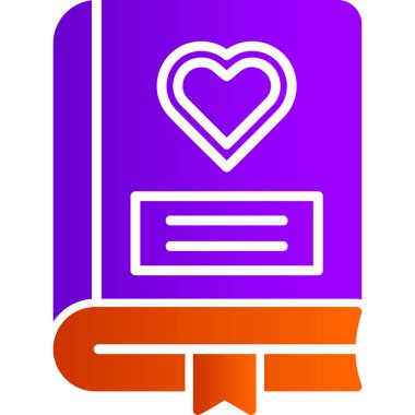 Romantizm kitabı ikonu, modern tasarım illüstrasyonu