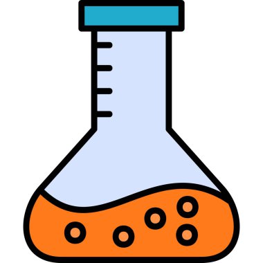 Kimya şişesi. Web simgesi basit tasarım 
