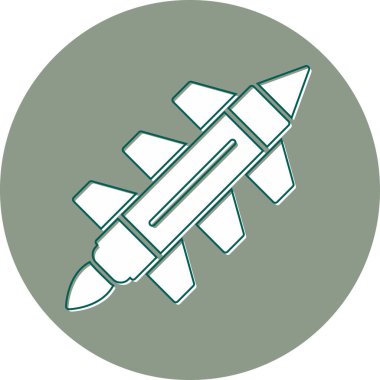 Missile Rocket icon in flat style. vector illustration
