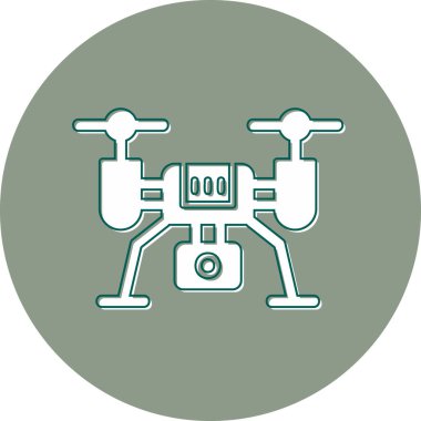 Drone simgesi, vektör illüstrasyonu basit tasarım