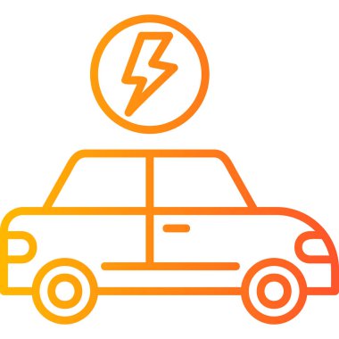 Electric Car modern simgesi, vektör illüstrasyonu