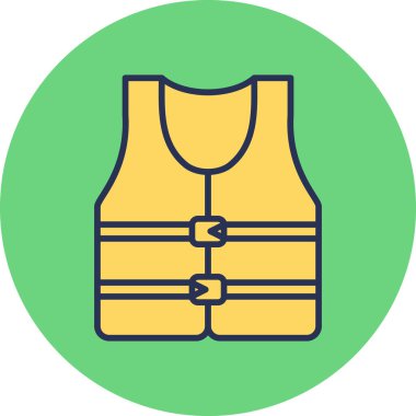 Renkli düz güvenlik yelek vektör simgesi
