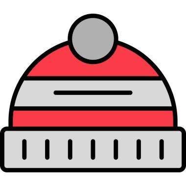 Kış Şapkası. Web simgesi basit illüstrasyon