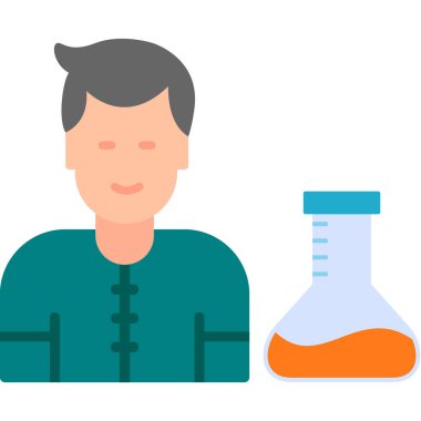 Bilim adamı. Web simgesi basit illüstrasyon